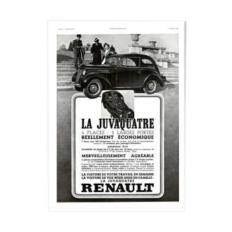 Vintage poster 30s Renault Automobiles