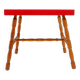 Petite table d'appoint avec pieds tournés et plateau rouge - Josco, fabriquée en Belgique - années 1950