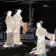 Four lacquer panels japan china XXe decorations of geishas