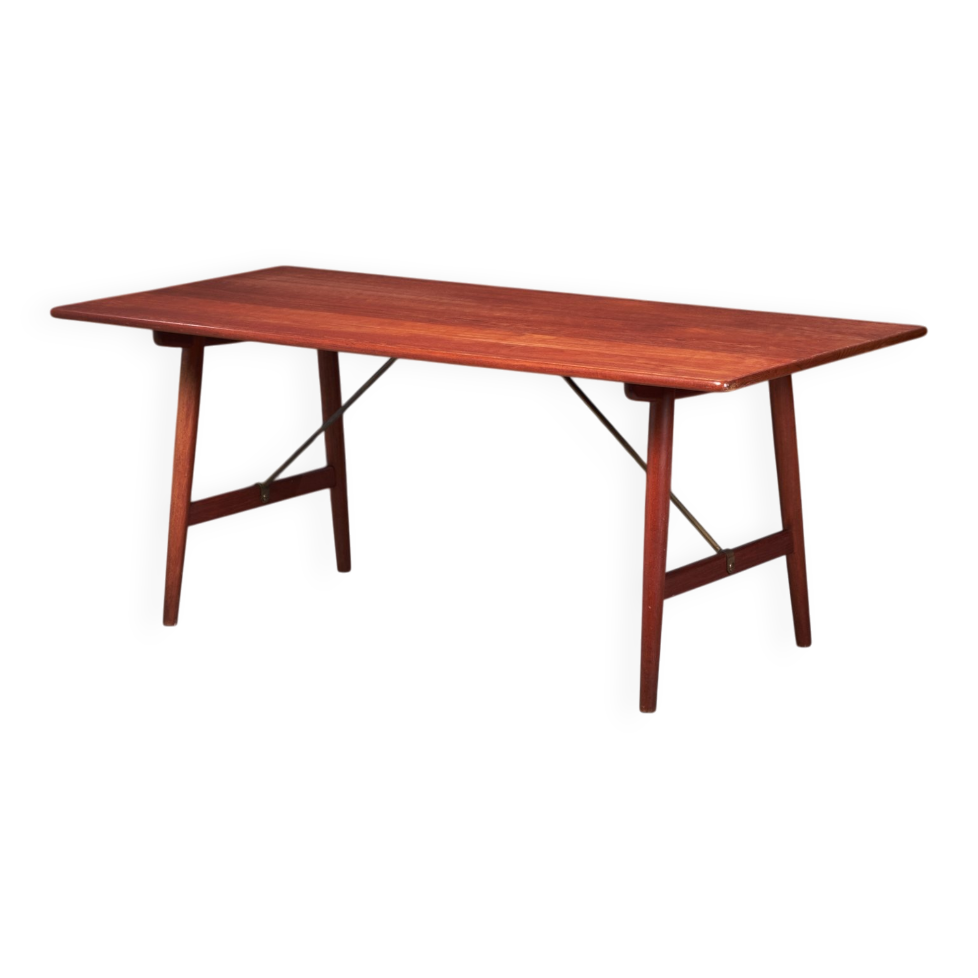 Table de Chasse avec Pieds Croisés par Erhard Rasmussen, Norvège, 1960s
