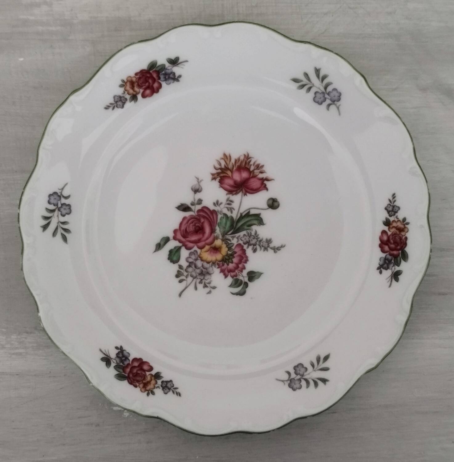 Service cake dessert dish and plates euro porcelain old colmar model