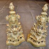 Chenets en bronze doré, XIXe siècle