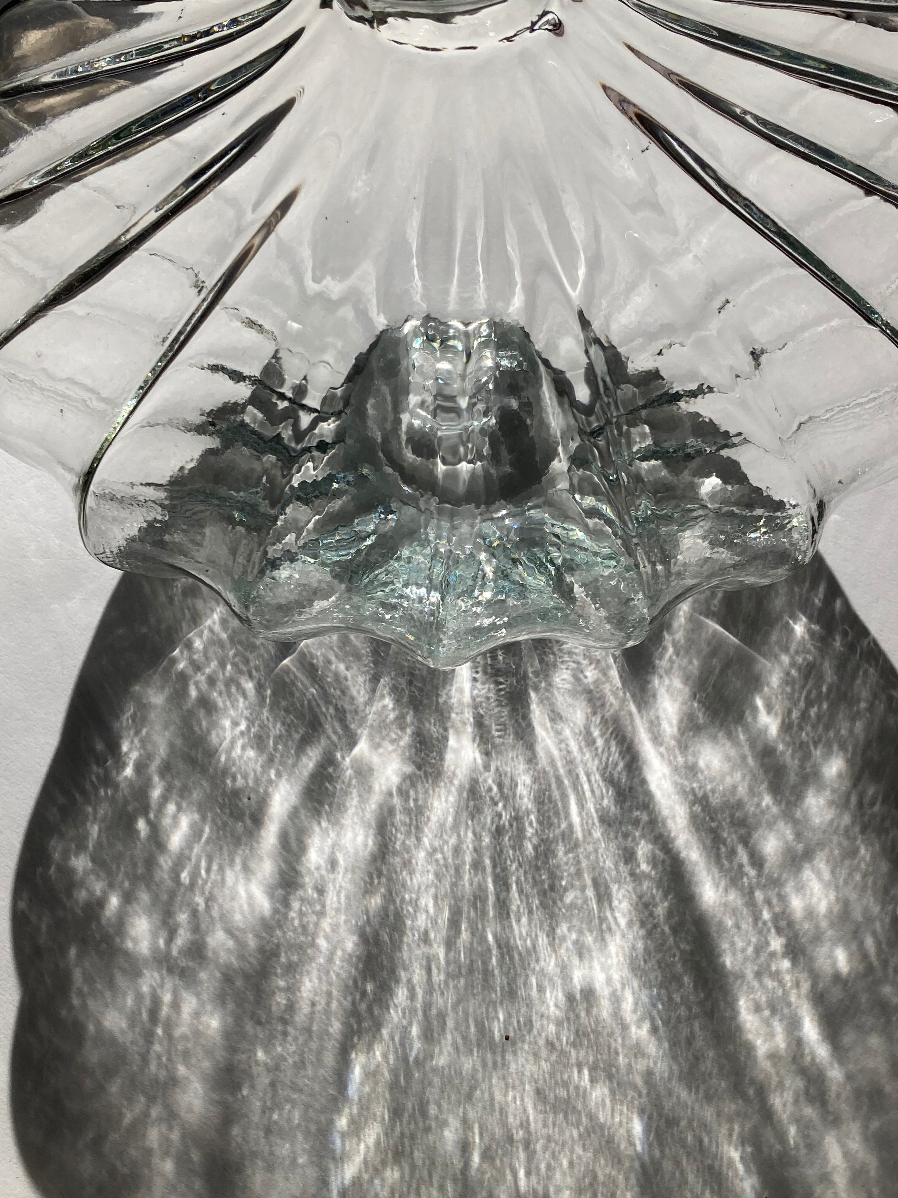 Thick glass vase, organic shape