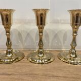 3 brass candle holders