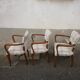 Set de 3 fauteuils bridge tissu beige