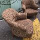 Pair of Art Deco toad armchairs