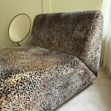 Leopard velvet armchair