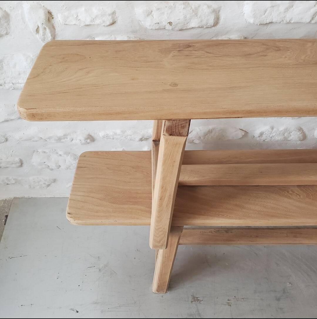 Pair of solid oak benches
