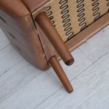 1970s, 3-seater Danish sofa, brown furniture leather with patina.