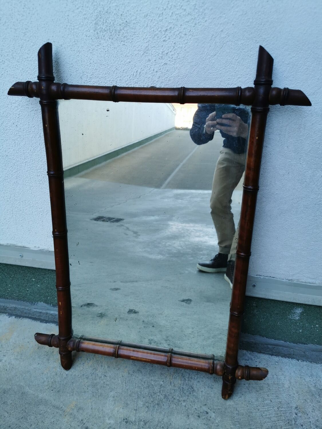 Vintage bamboo mirror (90x80)