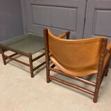 Brutalist armchair and table, Brazil from the 1970s.