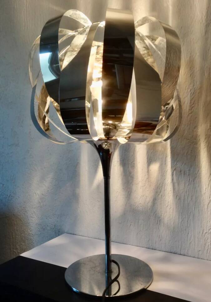 Pair of chrome lamps