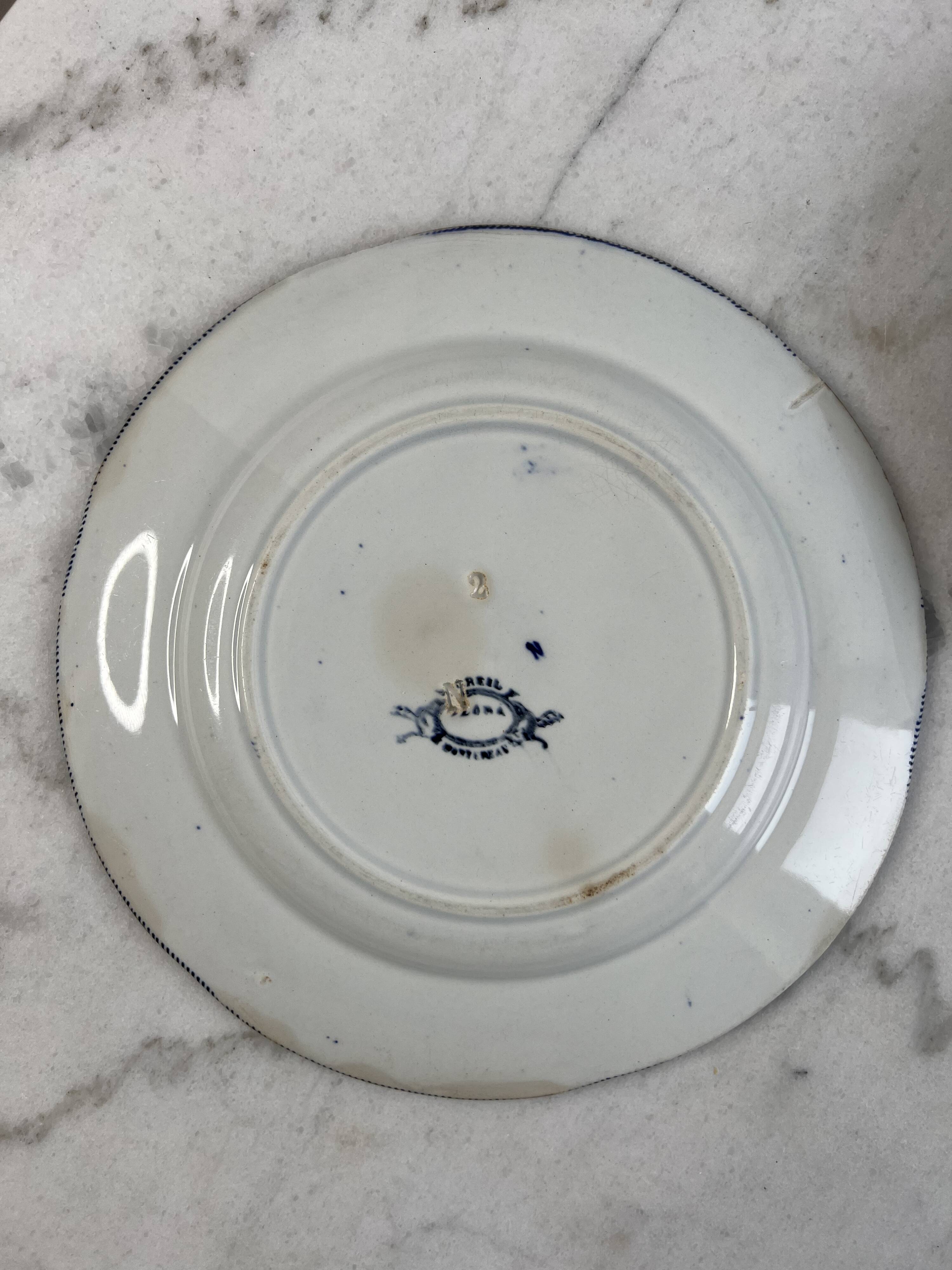 Iron Earth Creil and Montereau Flora set of 2 flat plates