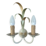 Vintage wrought iron wall sconce in the shape of a flower/leaf