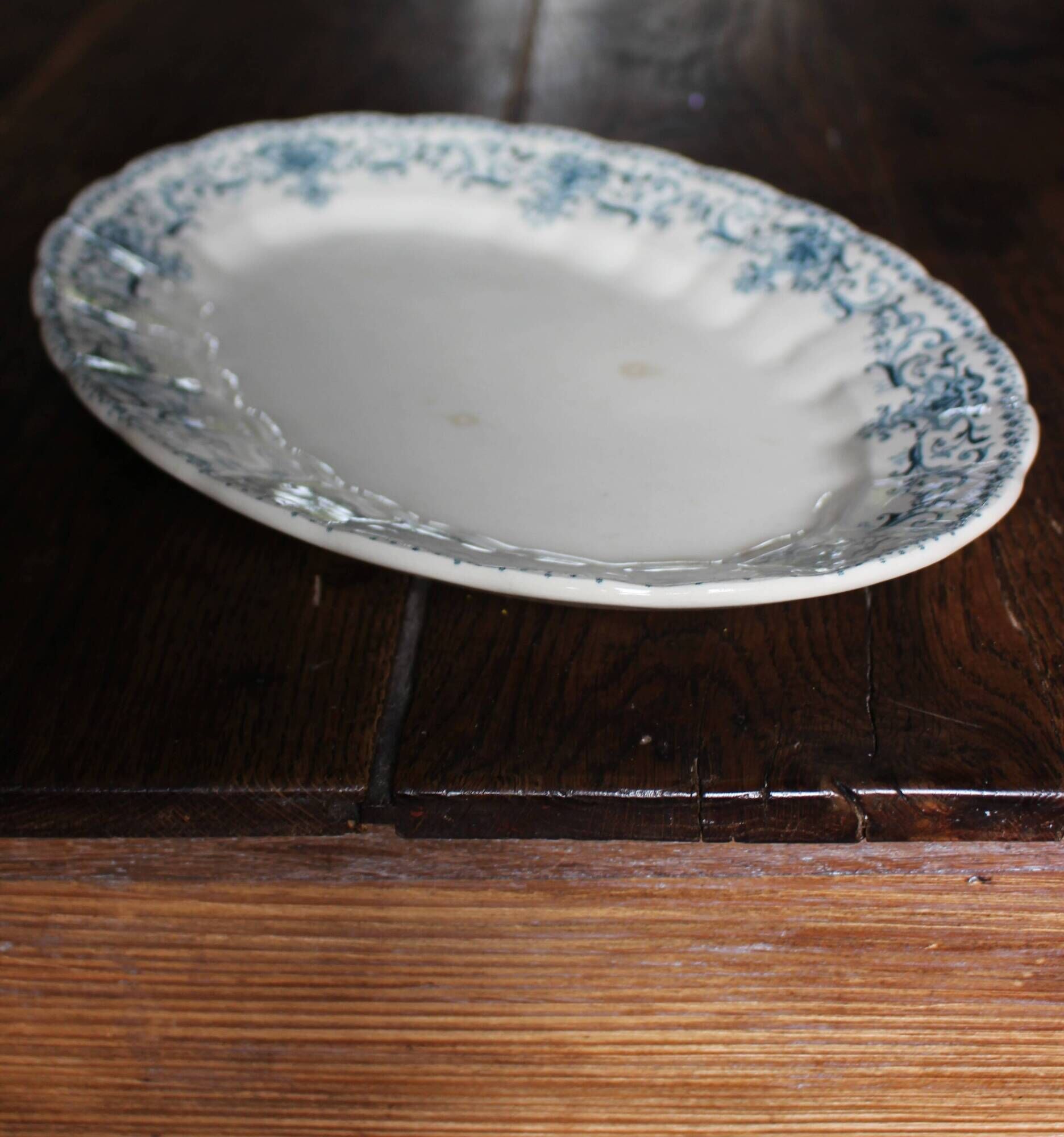 Plat ovale Terre de Fer Bleu Verdun HBC