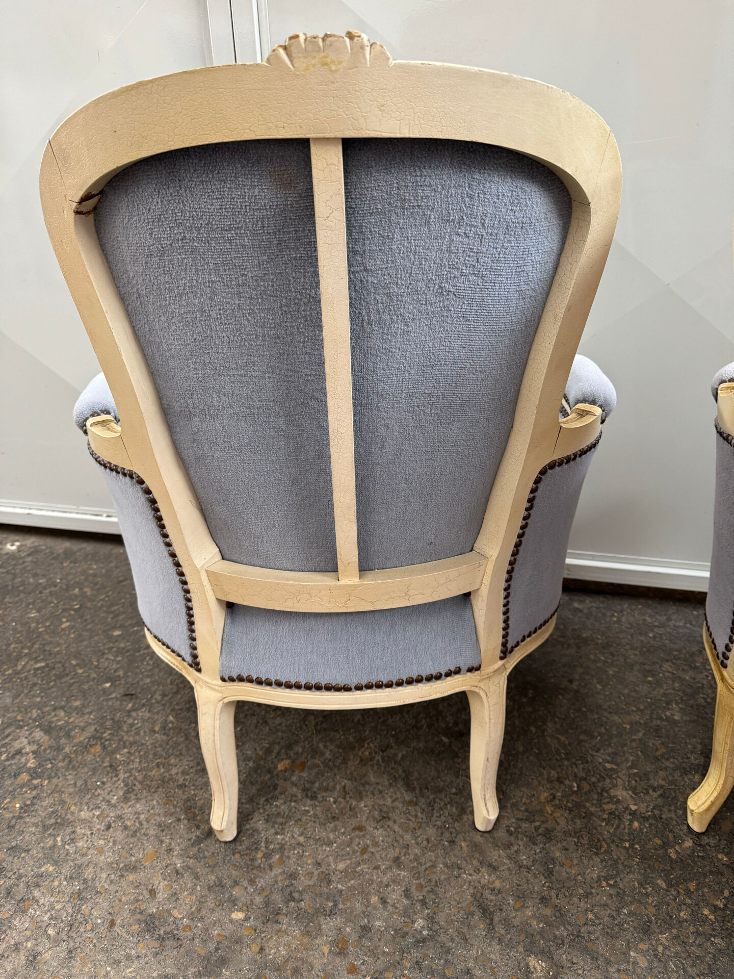 Pair of cabriolet armchairs in Louis XV style