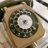 Brown dial phone