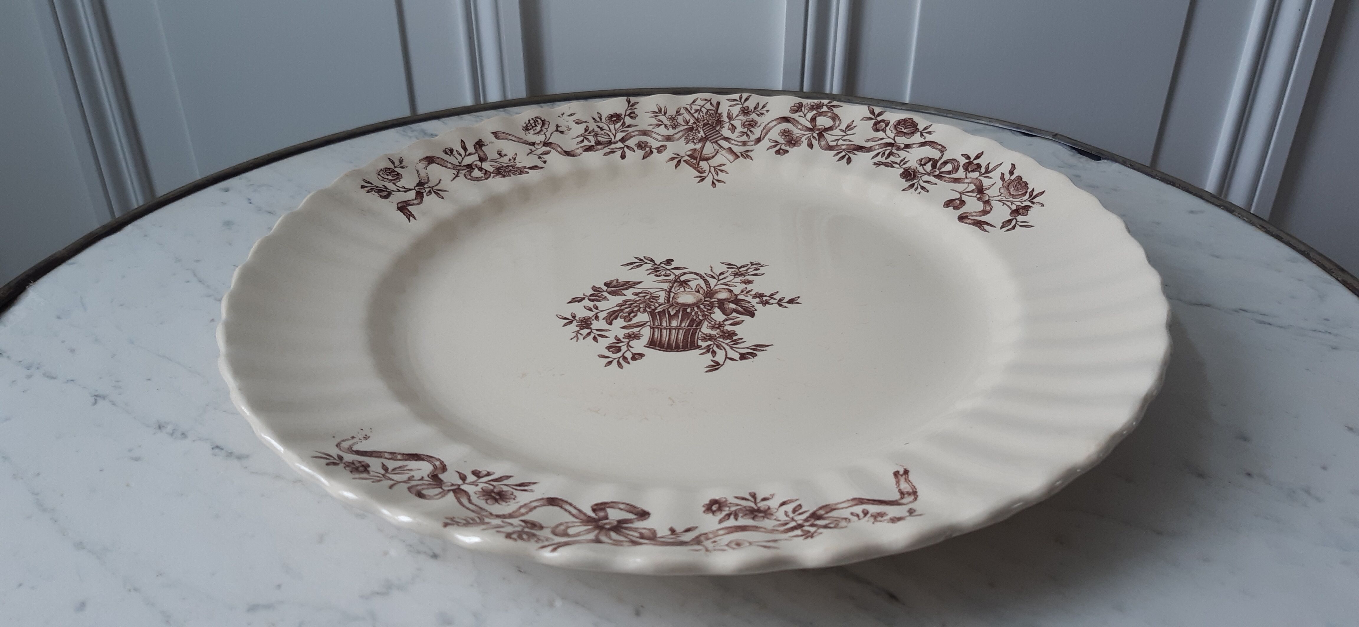 Plat Lonchamp Terre de Fer modèle Aubans XIXème