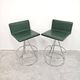 Pair of Dania bar stools in leather by Salvati & Tresoldi for Saporiti.
