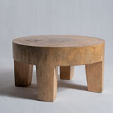 Quadripod coffee table in solid wood monoxyl natural color (dark)