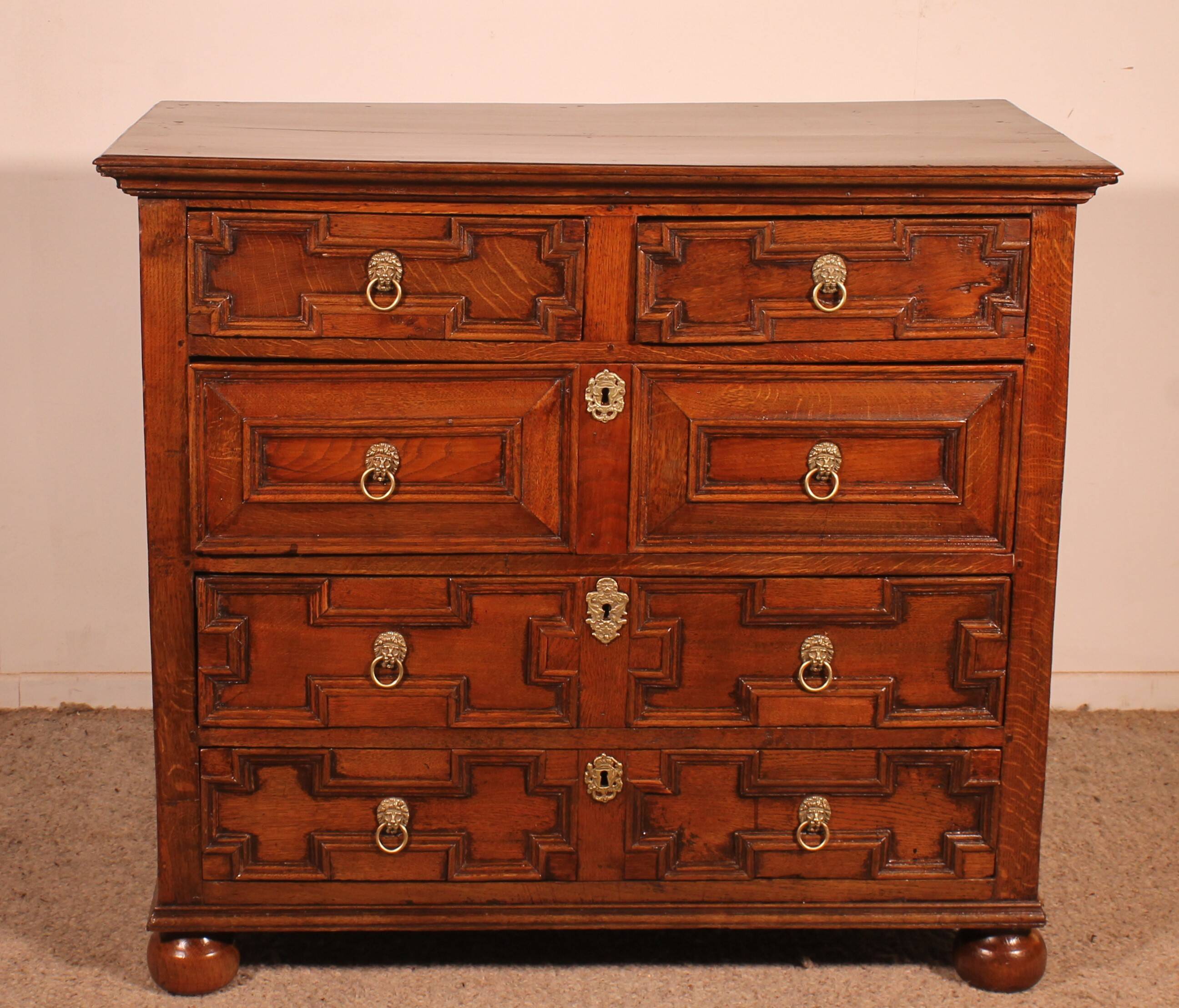 Jacobean Oak Commode 17th Century