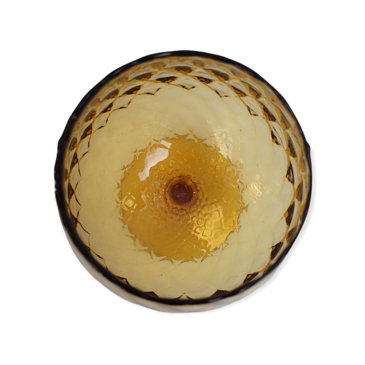 Vase on foot vintage amber polished glass