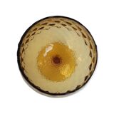 Vase on foot vintage amber polished glass