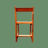 Chaise cubiste en pin massif, vers 1970