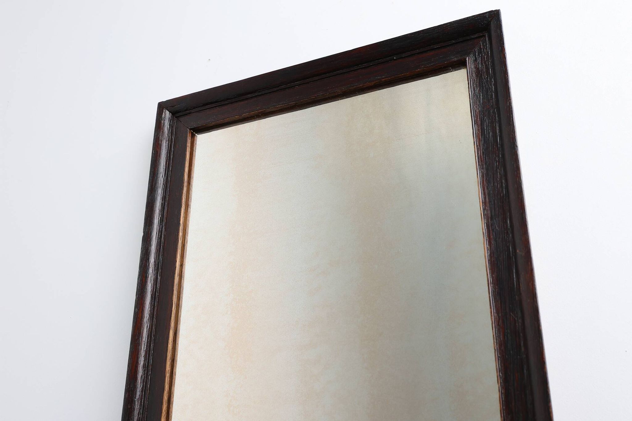 Miroir belge Art Déco en bois avec verre vieilli, vers 1930