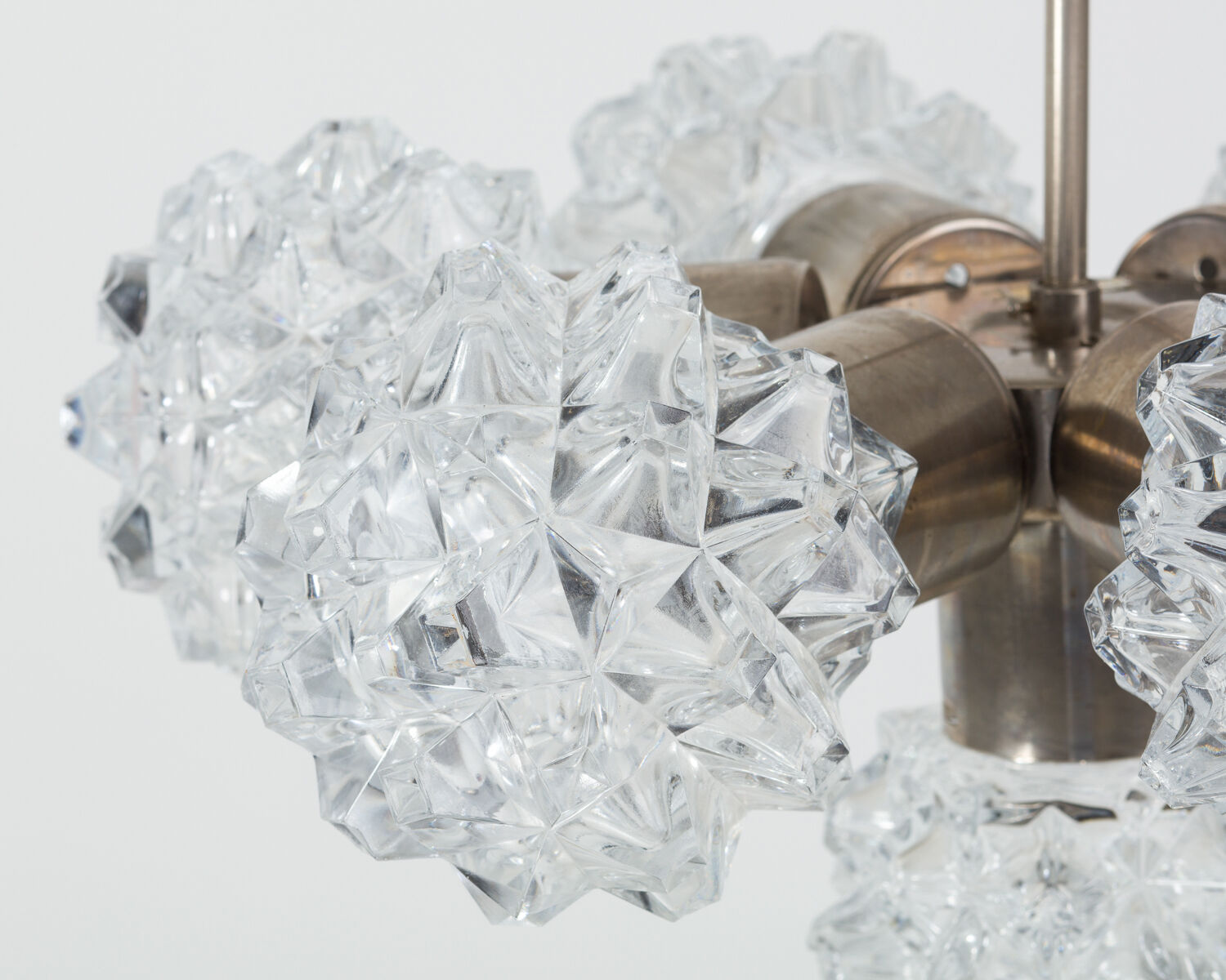 Lampe de plafond en verre taillé de Kamenický Šenov, 70S