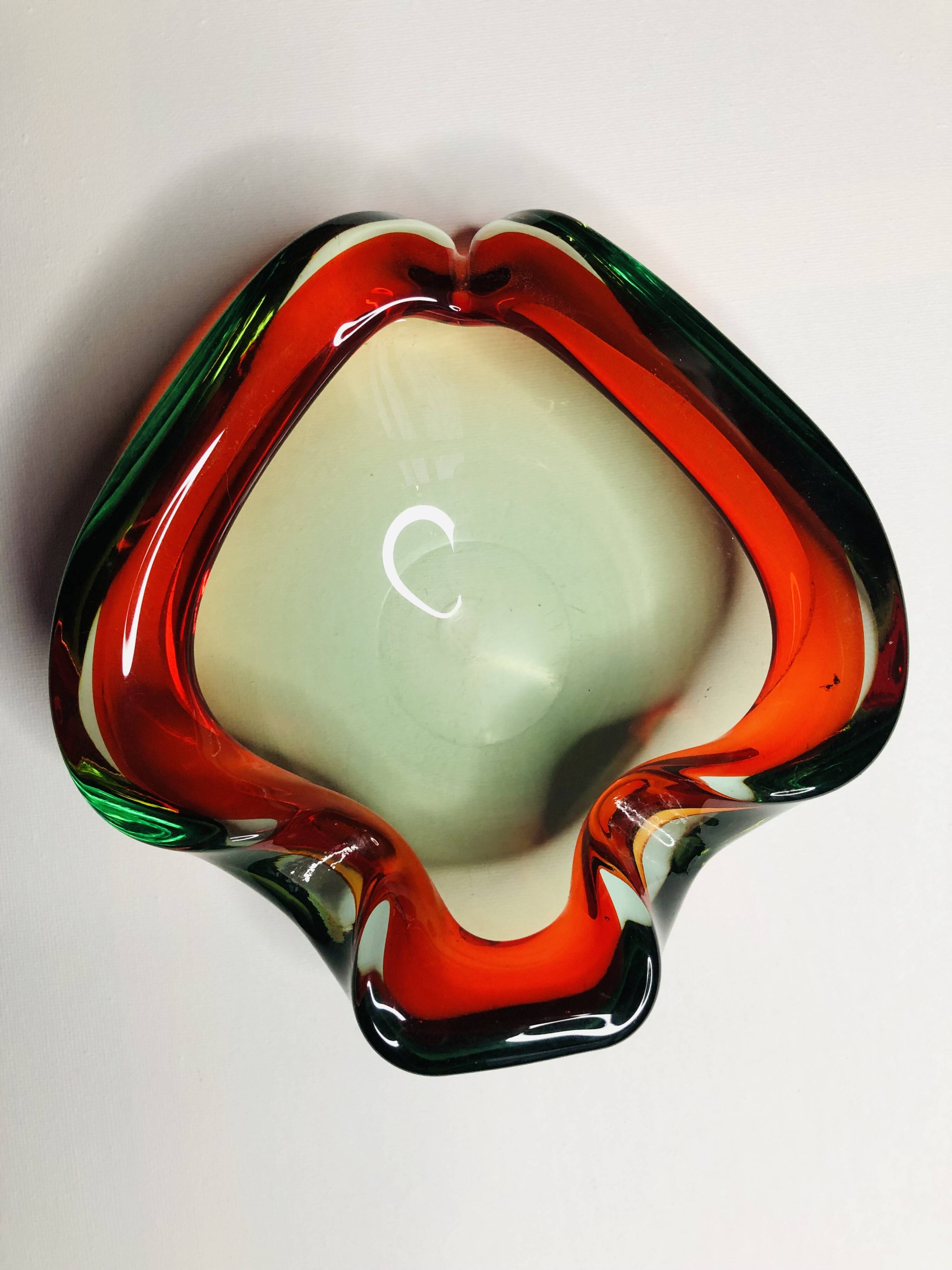 Murano pocket emptier attributed to Barovier&Toso Italy 1940