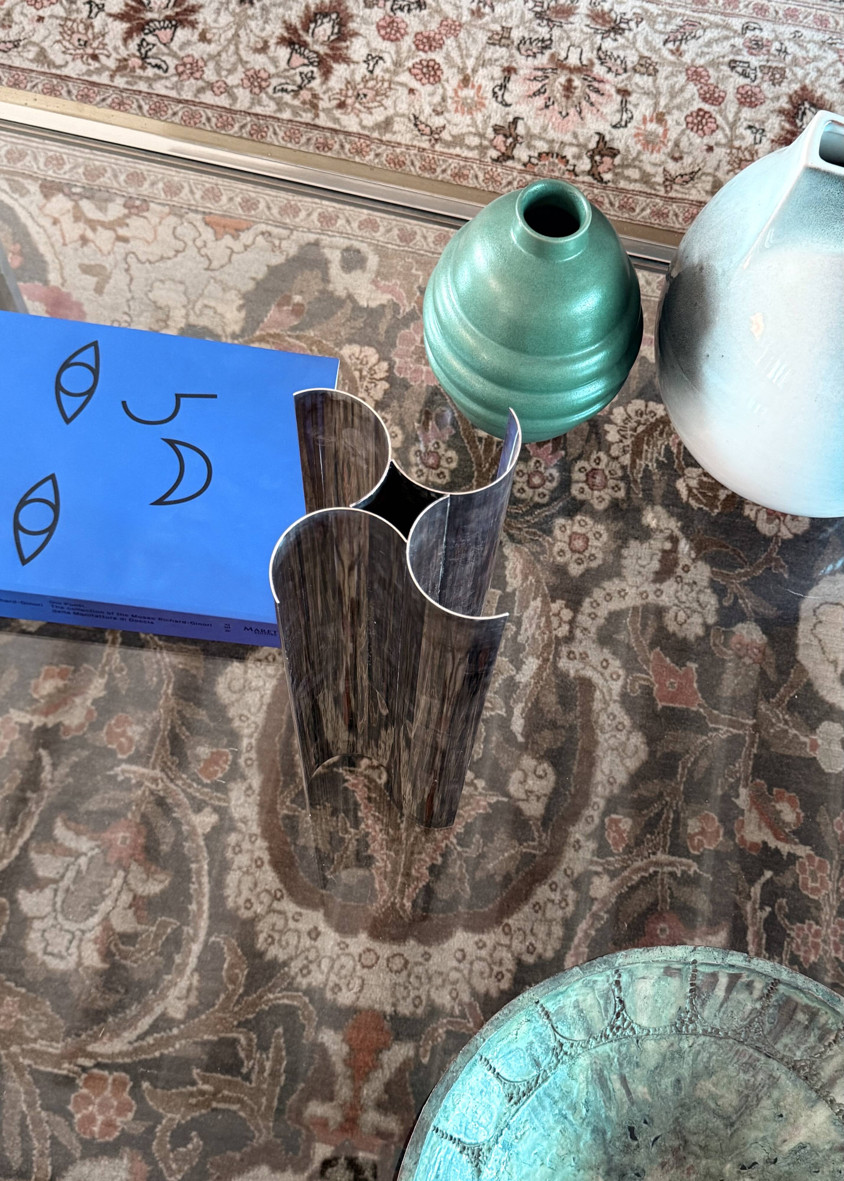 Christian Dior, Silver-plated solifleur sculptural vase, Dior France 1980s