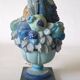 Italian carved wood & stucco table lamps, 1960s, set of 2