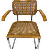 Cesca model design chair with armrests chrome version