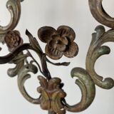 Florentine floor lamp in old painted sheet metal