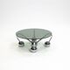 Table basse Sputnik en métal chromé et verre fumé, années 1970, Italie