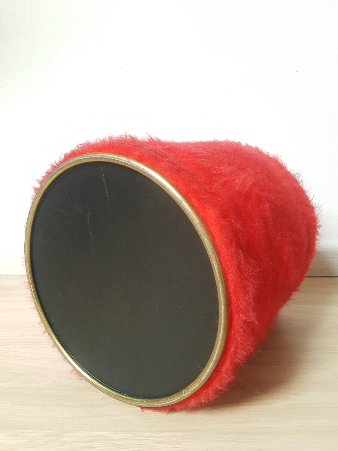 Vintage red moumoute chest stool pouf