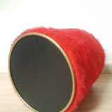 Vintage red moumoute chest stool pouf