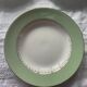 8 hollow plates in mint green and white earthenware, vintage 1950/60s L'Amandinoise
