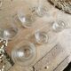 6 50s Wine Glasses, Art Deco pattern. Chiseled glass