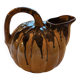 Vintage glazed terracotta pumpkin jug, 1930s