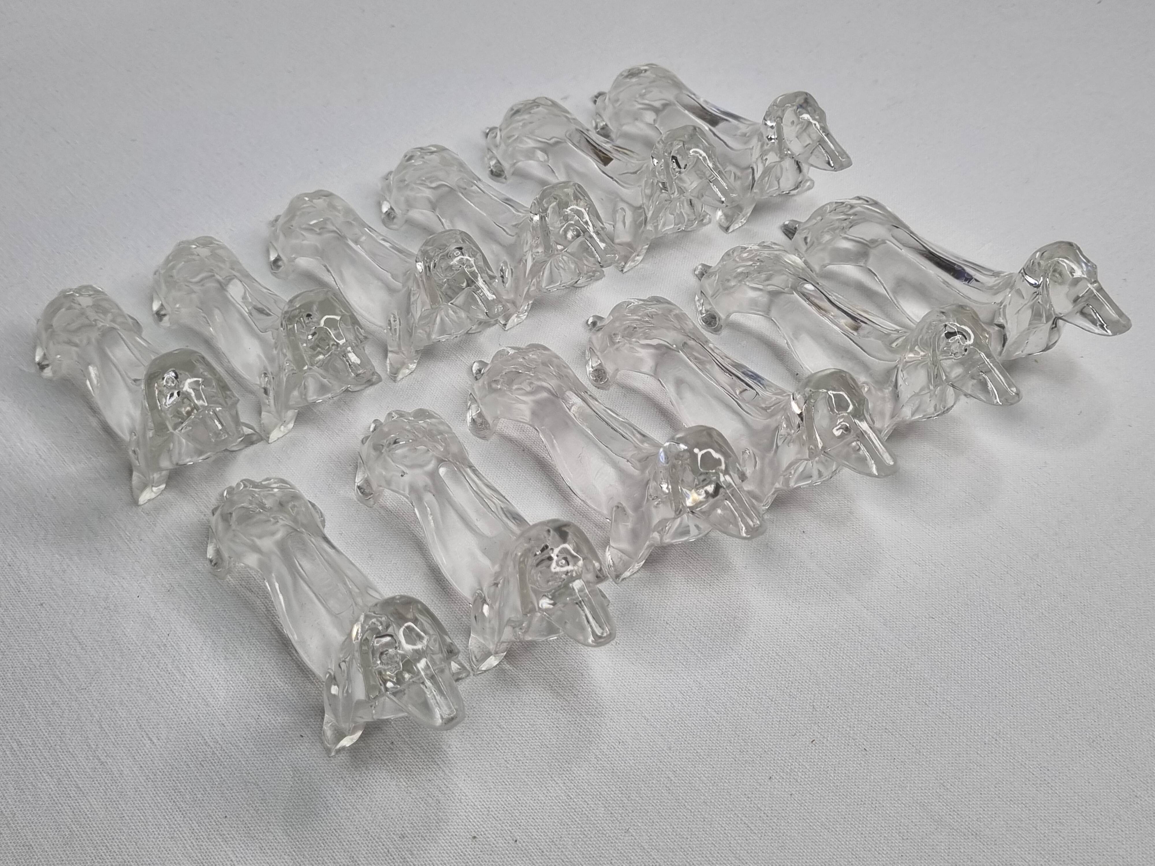 Set of 12 vintage dachshund knife holders, 70s