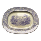 Antique purple English porcelain dish