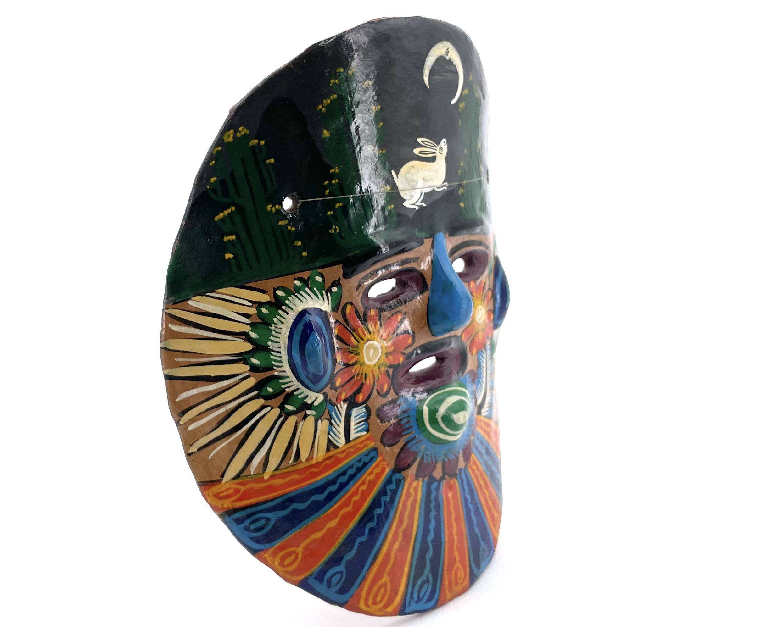 Colorful Mexican ceramic mask, 1970s