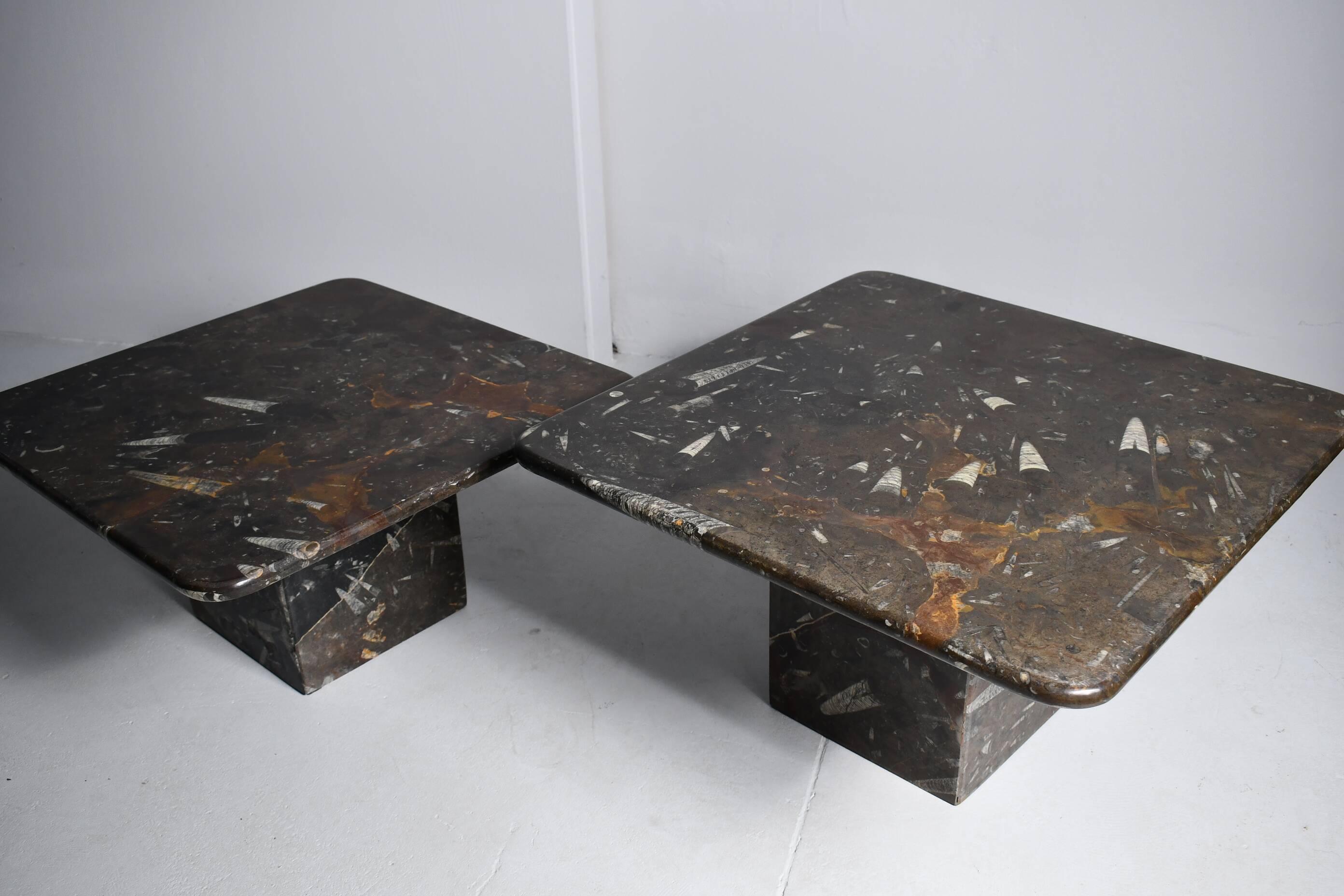 Vintage fossilized stone coffee table