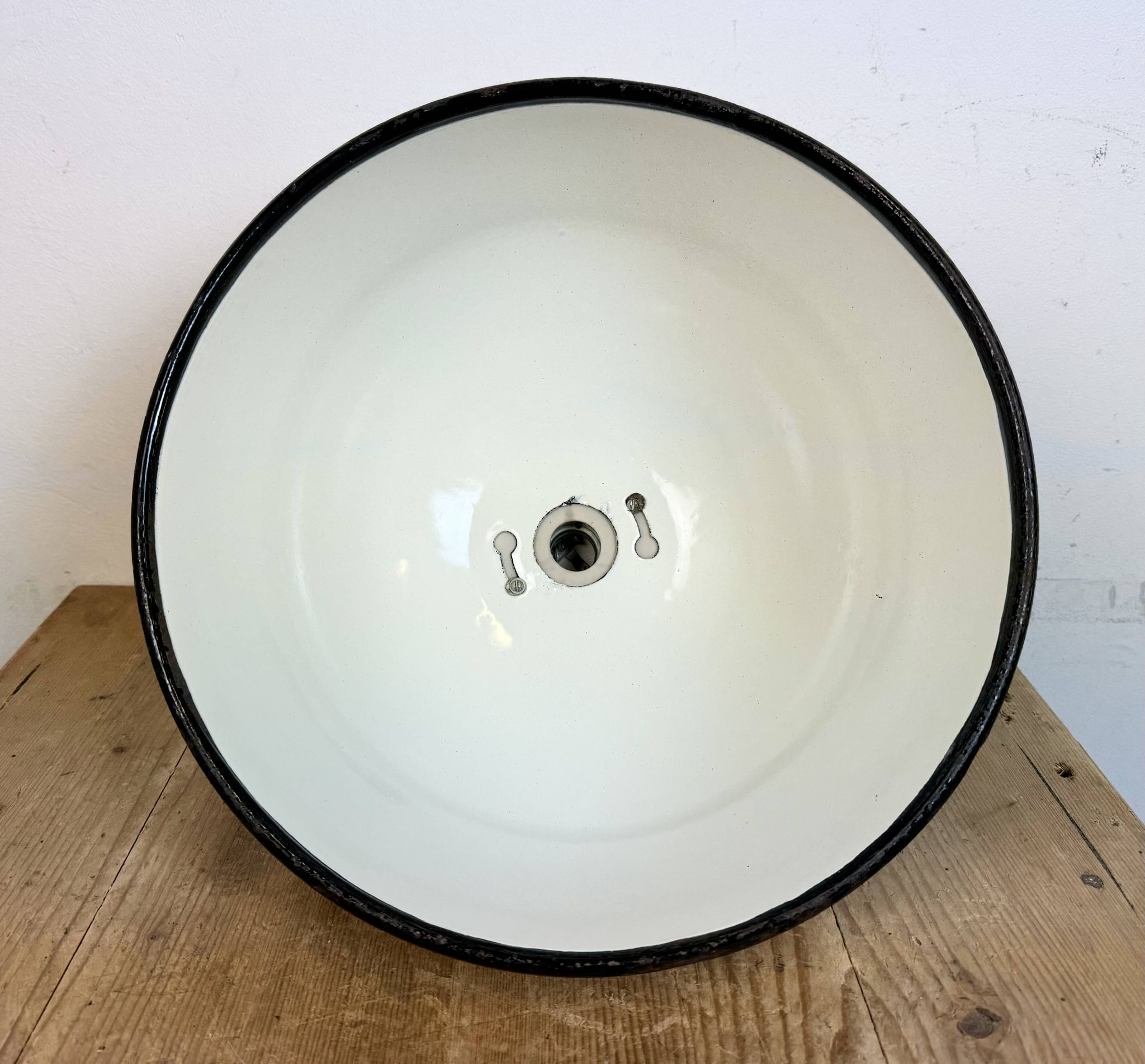 ndustrial Soviet White Enamel Pendant Lamp, 1960s