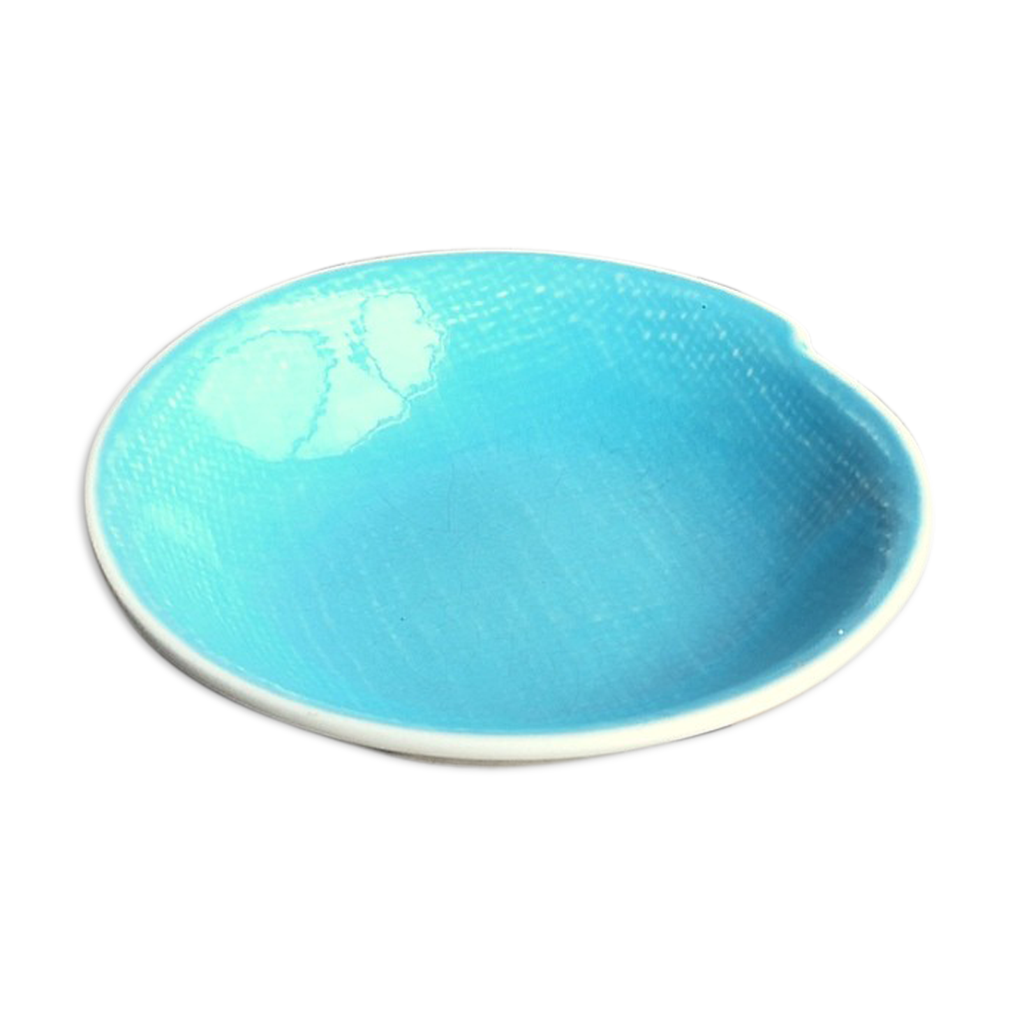 Blue Saucer in Faience from Salins Collection Deauville