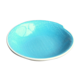 Blue Saucer in Faience from Salins Collection Deauville