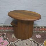 Solid teak oval coffee table with swivel top by Silkeborg, Denmark 1960s