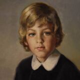 Family portrait signed Francisco Ribera and dated 1972